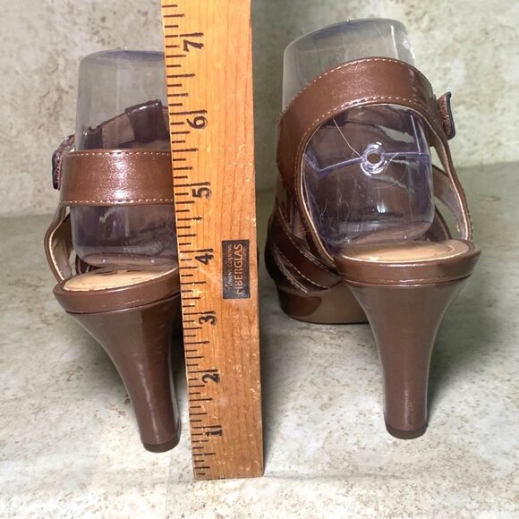 Naturalizer Brown Strappy Open-Toe Heeled Sandals Size 8.5 CottageCore Casual - Picture 4 of 11